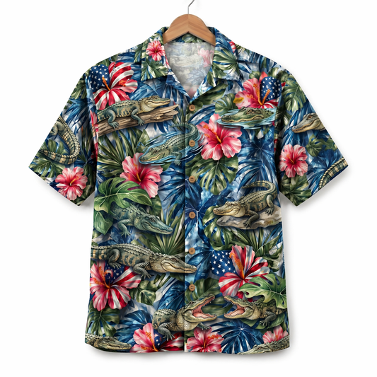 Alligator America 4th July 250 Years Anniversary Premium Unisex Hawaiian Shirt For Men and Women