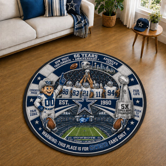 All Football Teams Custom Print Premium Round Mat Washable – Personalized Round Mat