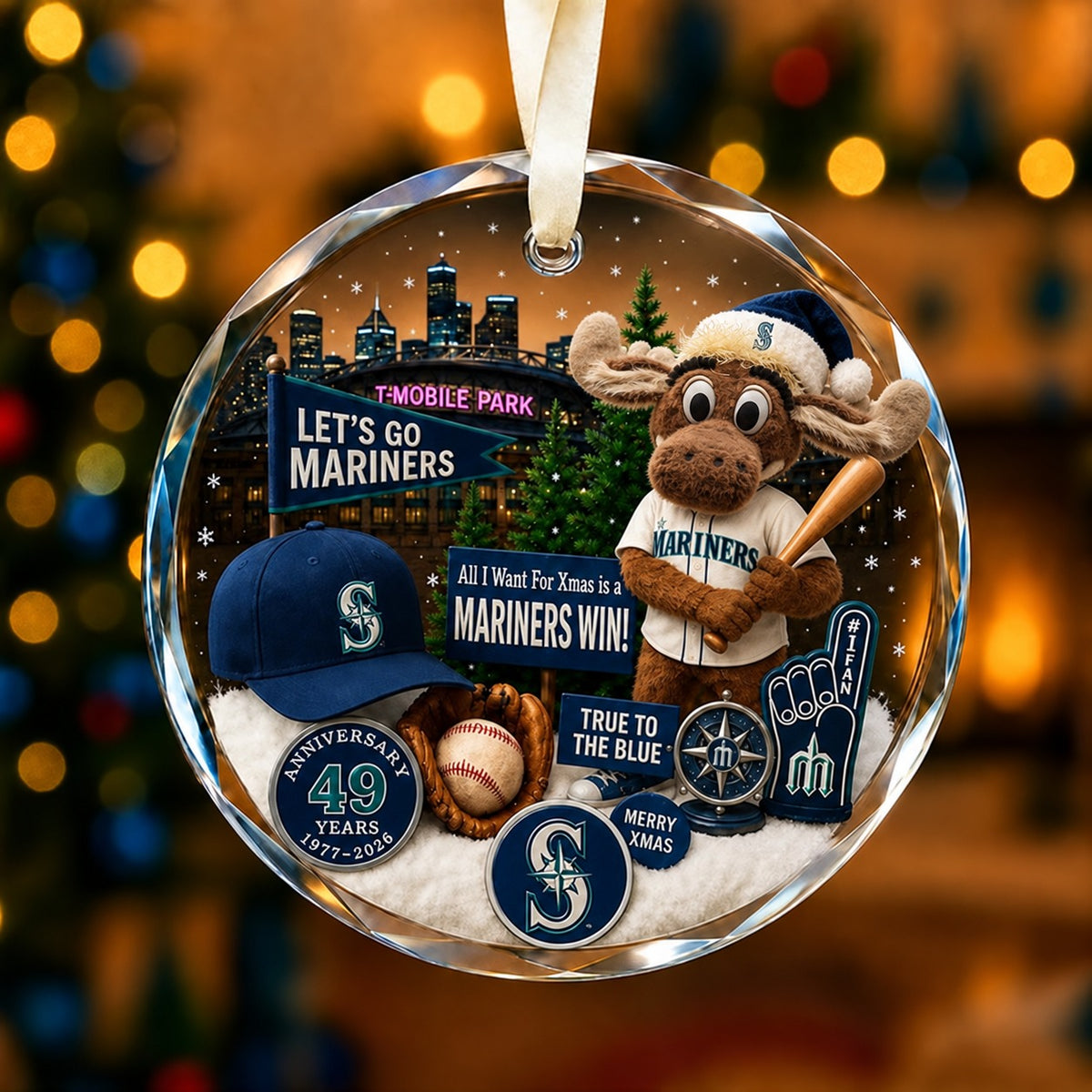 All Baseball Teams Christmas Glass Ornament With Red Gift Box | 5to9vibe