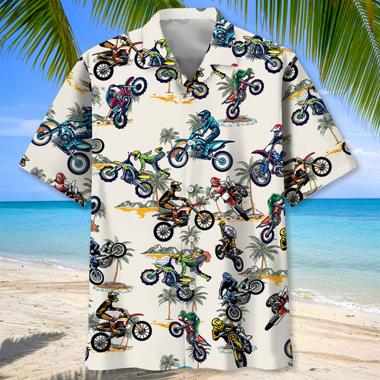 Tropical Dirt Bike Racing Hawaiian Shirt