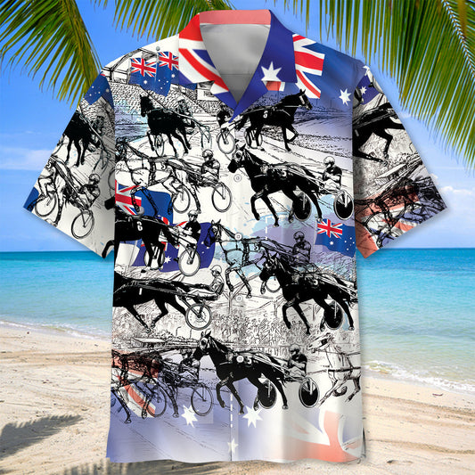 Retro Horse Harness Racing Hawaiian Shirt