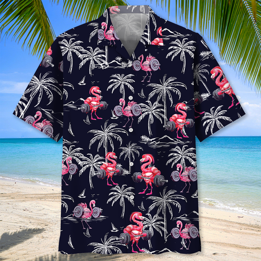 Funny Flamingo Gym Hawaiian Shirt