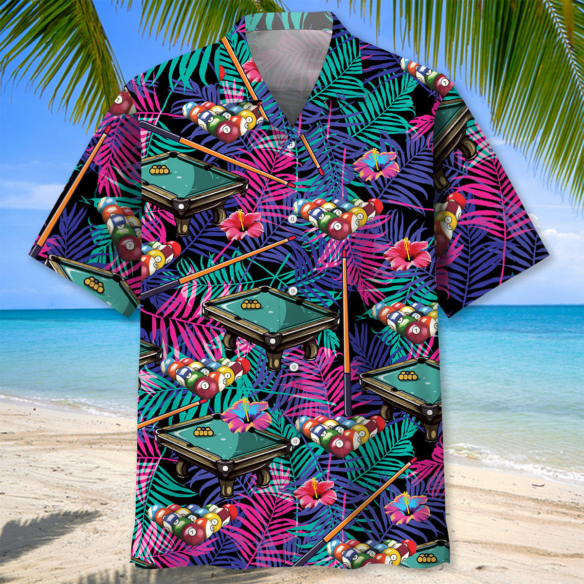 Billiard Tropical Purple Hawaiian Shirt