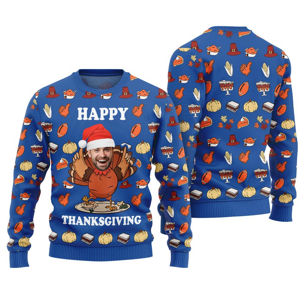 Face Personalized Ugly Sweater For Thanksgiving