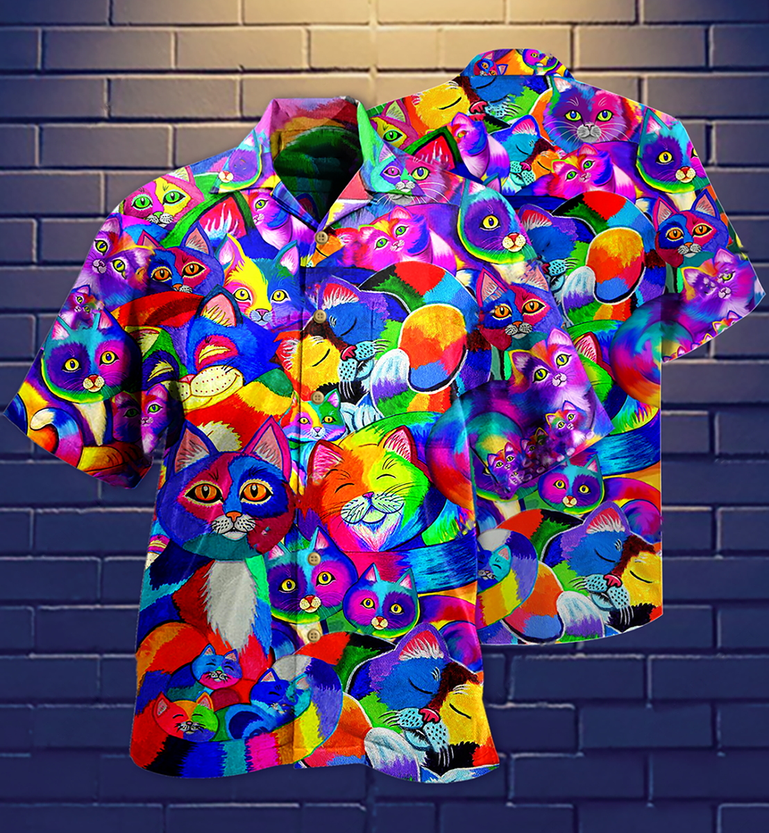 Cat Colorful Rainbow - Hawaiian Shirt