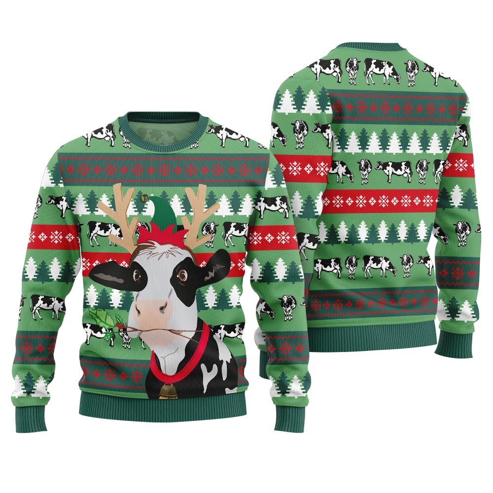 Funny Holiday Sweaters Jingel Bell Cow