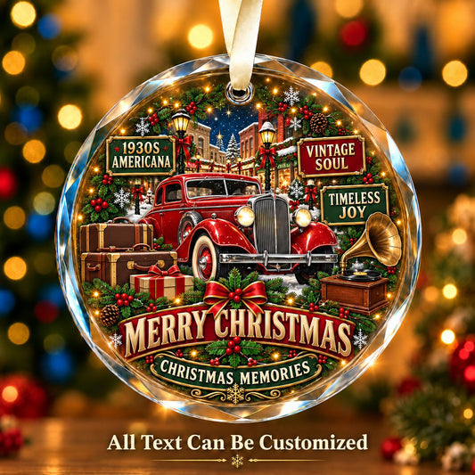 1930s Americana Personalized Glass Ornament | 5To9Vibe