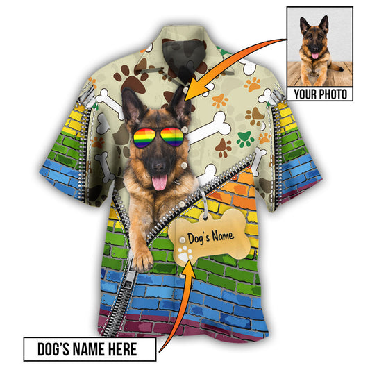 LGBT / Adults / S German Shepherd Dog Various Style Custom Photo Personalized - Hawaiian Shirt