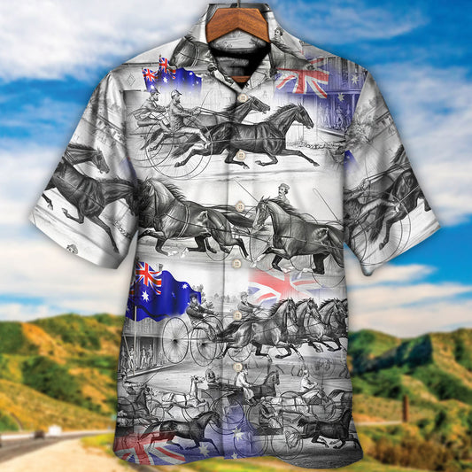 Harness Racing Horse Racing Australia Flag - Hawaiian Shirt