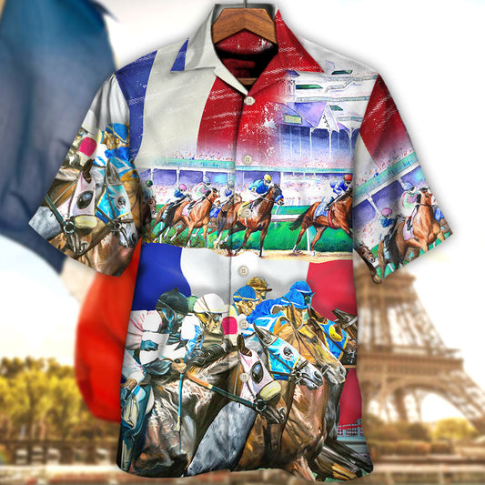 Horse France Horse Racing Amazing Seat Lover - Hawaiian Shirt