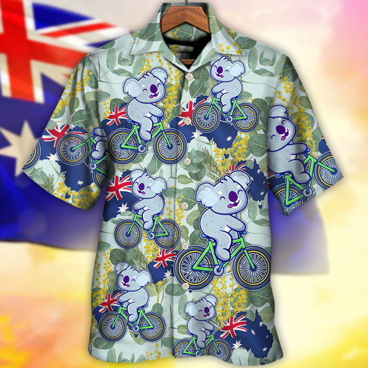 Koala Australia Ride Cycling Art - Hawaiian Shirt