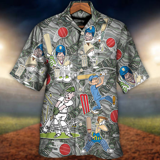 Cricket Sport Cricket Lover Tropical Leaf Art - Hawaiian Shirt