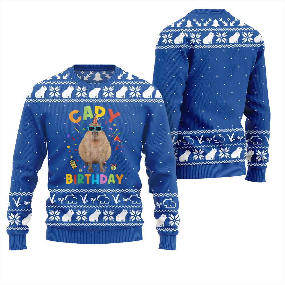 Capybirthday Ugly Christmas Sweater