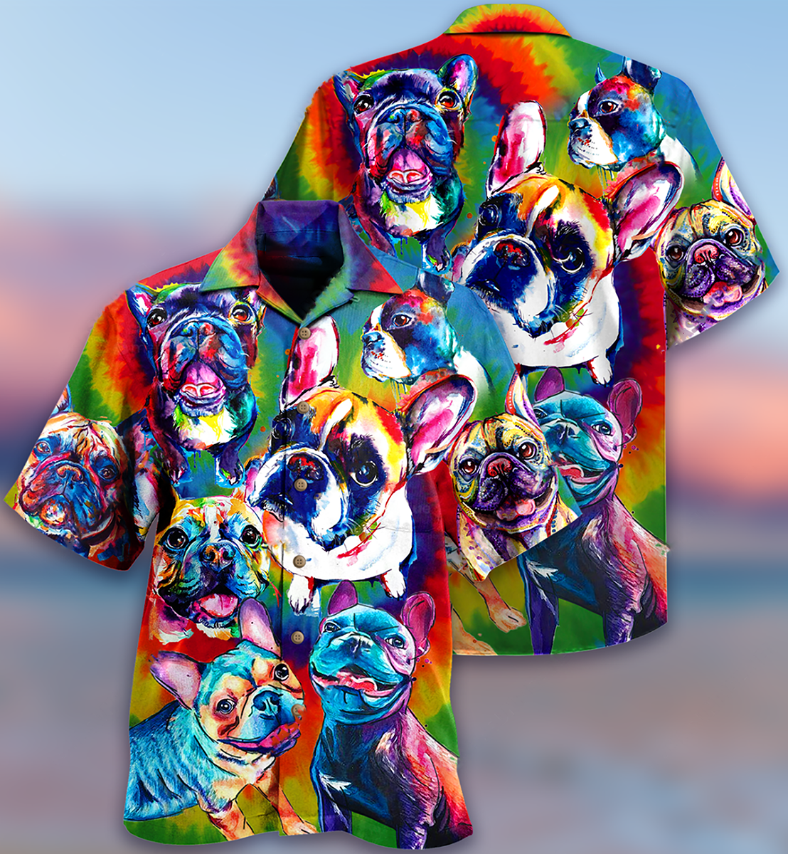 Pitbull Love Color Painting - Hawaiian Shirt