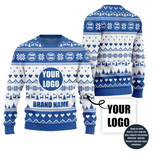 Custom Logo And Brand Name Christmas Pattern Sweater