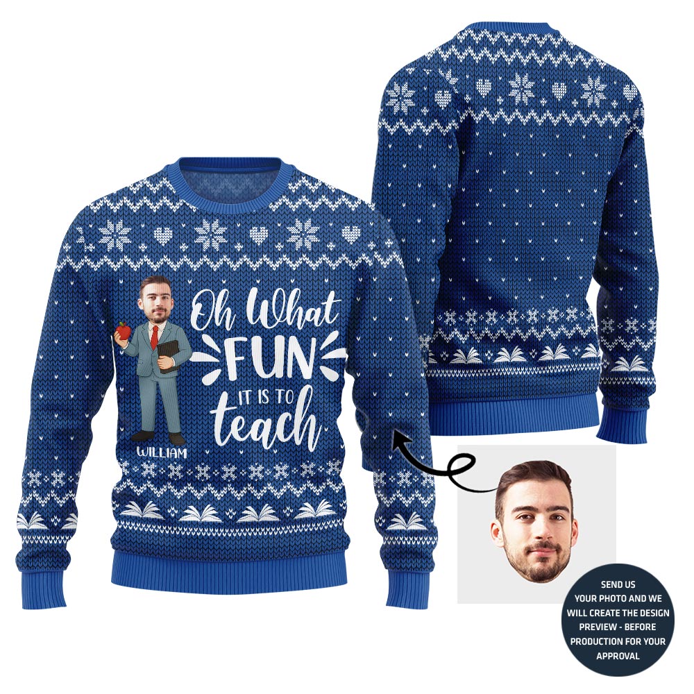 Fun Teach Ugly Christmas Sweater For Men