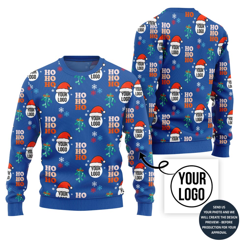Ho Ho Ho Custom Logo Funny Christmas Sweater