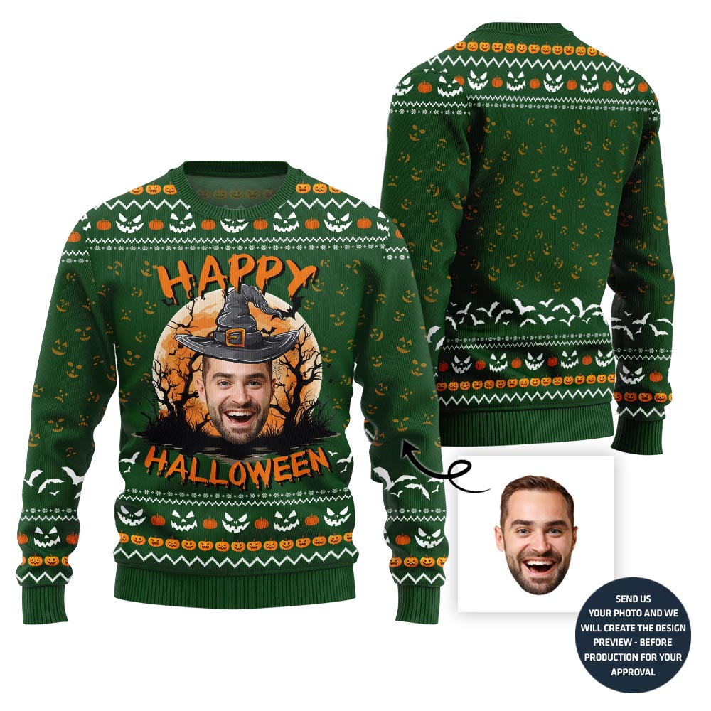 Happy Halloween Custom Face Sweater