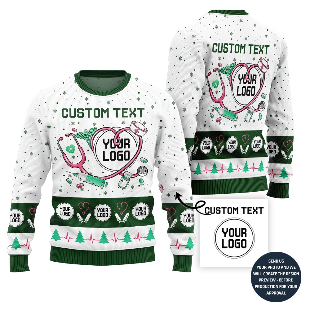 Delightful Custom Doctor Logo Ugly Christmas Sweater