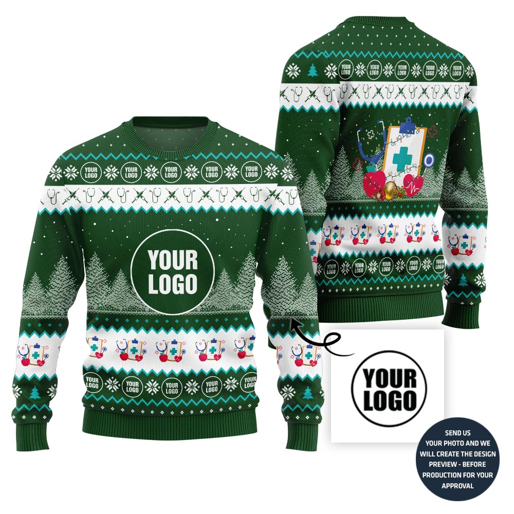 Custom Logo Clinics Ugly Christmas Sweater
