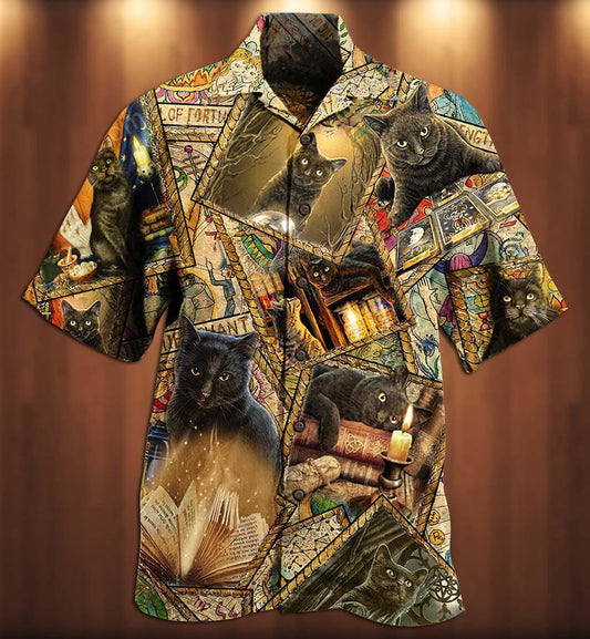 Cat Love Books Magic - Hawaiian Shirt
