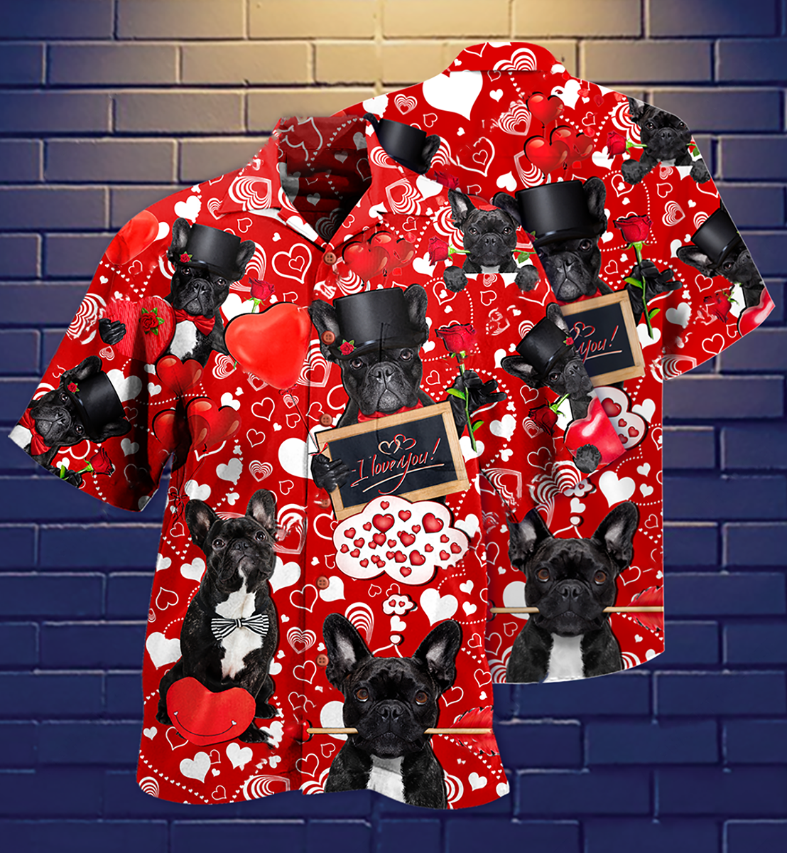 French Bulldog Dogs Love You - Hawaiian Shirt