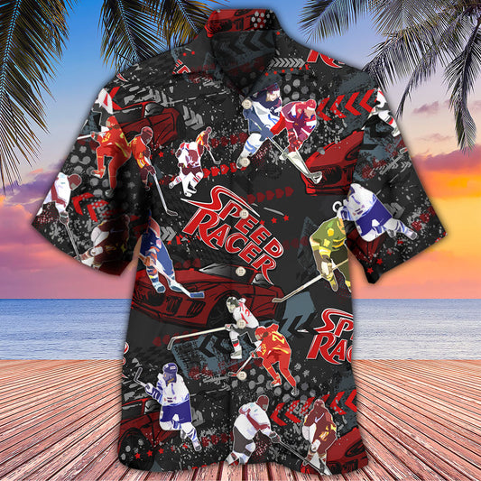 Racing I Like Racing And Hockey - Hawaiian Shirt