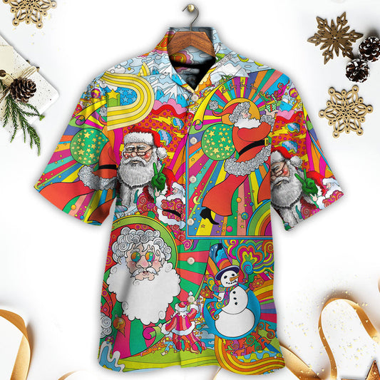 Hippie Santa Merry Xmas - Hawaiian Shirt