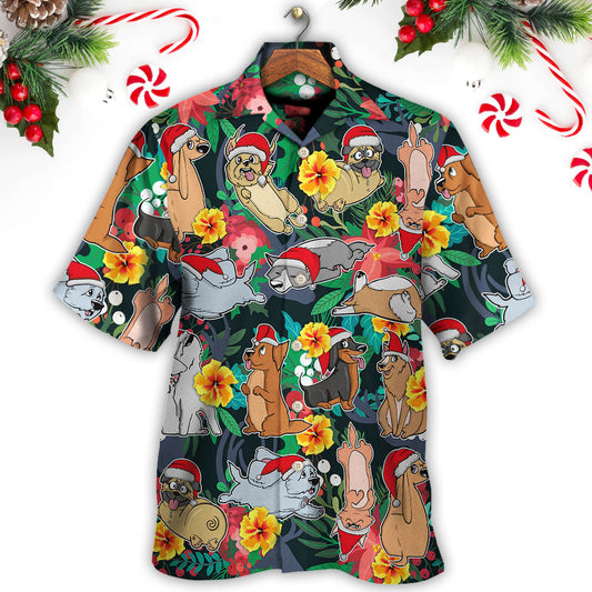 Christmas Dog Santa Merry Xmas - Hawaiian Shirt