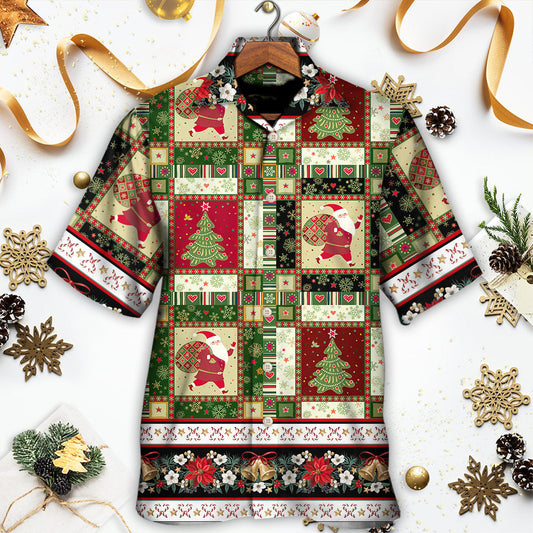 Christmas Santa And Fir-tree - Hawaiian Shirt