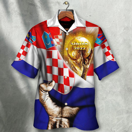 World Cup Qatar 2022 Croatia Will Be The Champion Flag Vintage - Hawaiian Shirt