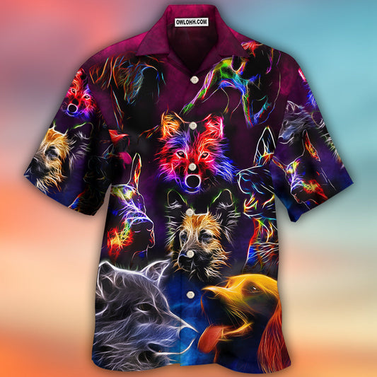 Dog Neon Lightning Style - Hawaiian Shirt
