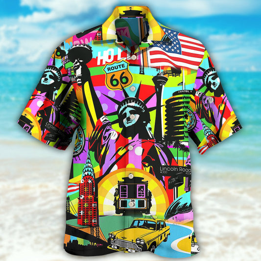 America Travel Colorful Style - Hawaiian Shirt