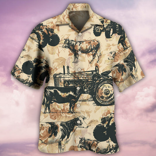 Tractor And Cow I Like - Hawaiian Shirt