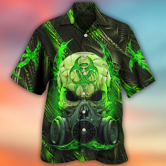 Skull Mask Green Lighting - Hawaiian Shirt