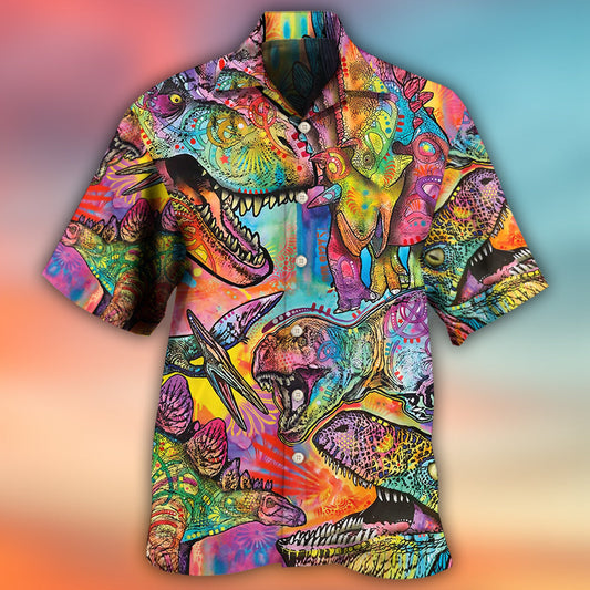 Dinosaur Colorful Art Style - Hawaiian Shirt