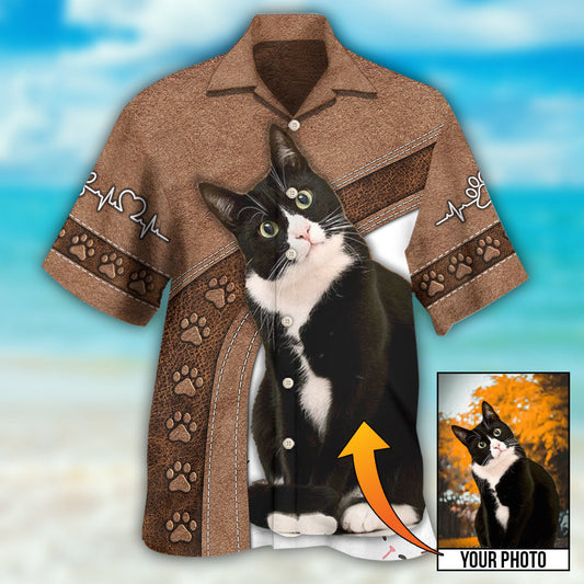 Black Cat Is My Best Friend Custom Photo - Hawaiian Shirt