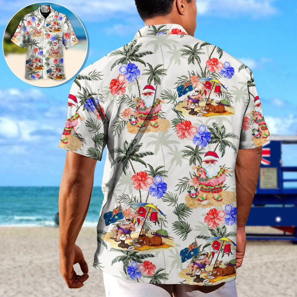 Christmas In July Santa Enjoy Time For Some Beach Therapy - Unisex Hawaiian Shirt For Men and Women