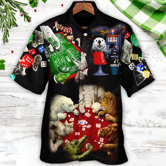 Casino Animals Gathered Around A Craps Table - Hawaiian Shirt