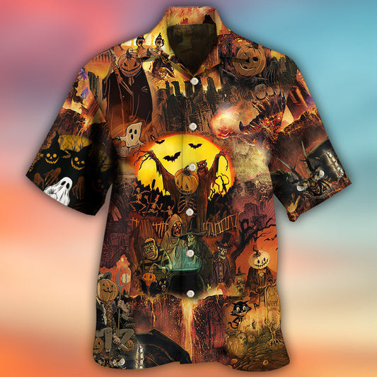 Halloween Pumpkin Ghost Scary - Hawaiian Shirt