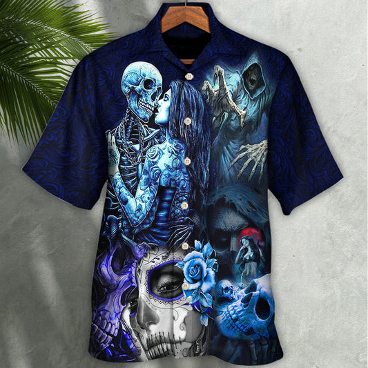 Skull Death Love In Heart - Hawaiian Shirt