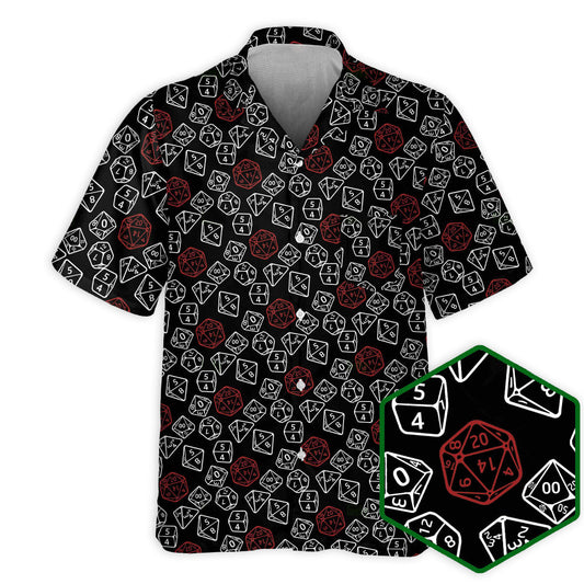 DnD Dice Red And White - Hawaiian Shirt