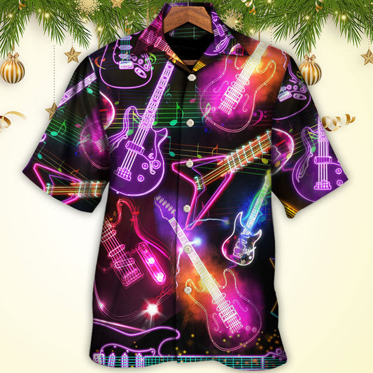 Guitar Neon Amazing Christmas - Hawaiian Shirt