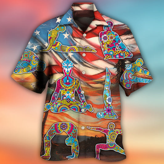 Yoga Independence Day Yoga Pose - Hawaiian Shirt
