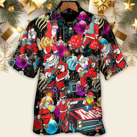Christmas Guitar Music And Santa Merry Very Xmas - Hawaiian Shirt