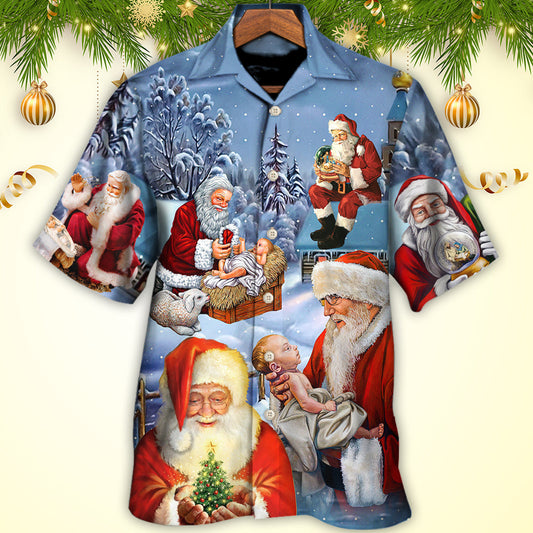 Christmas Santa Love Jesus Happy Xmas Is Coming - Hawaiian Shirt