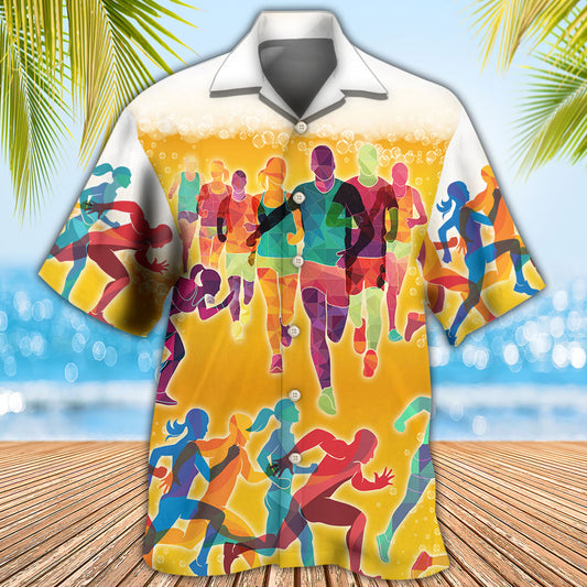 Beer I Like Beer And Running - Hawaiian Shirt