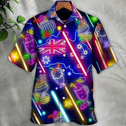 Cocktail Happy Party Bar Pavlova Cocktail Neon Style - Hawaiian Shirt