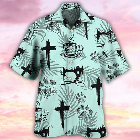 Coffee Jesus Dog Coffee Sewing Lover - Hawaiian Shirt