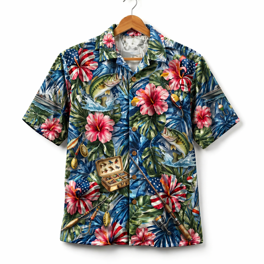Bass Fishing America 4th July 250 Years Anniversary Premium Unisex Hawaiian Shirt For Men and Women